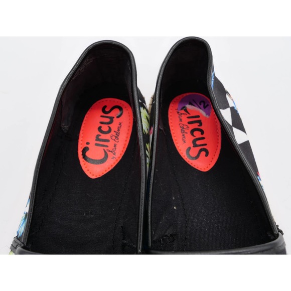 Circus Sam Edelman Flats Womens 8.5 Black Fabric Floral Print Espadrille Slip On - Picture 7 of 12